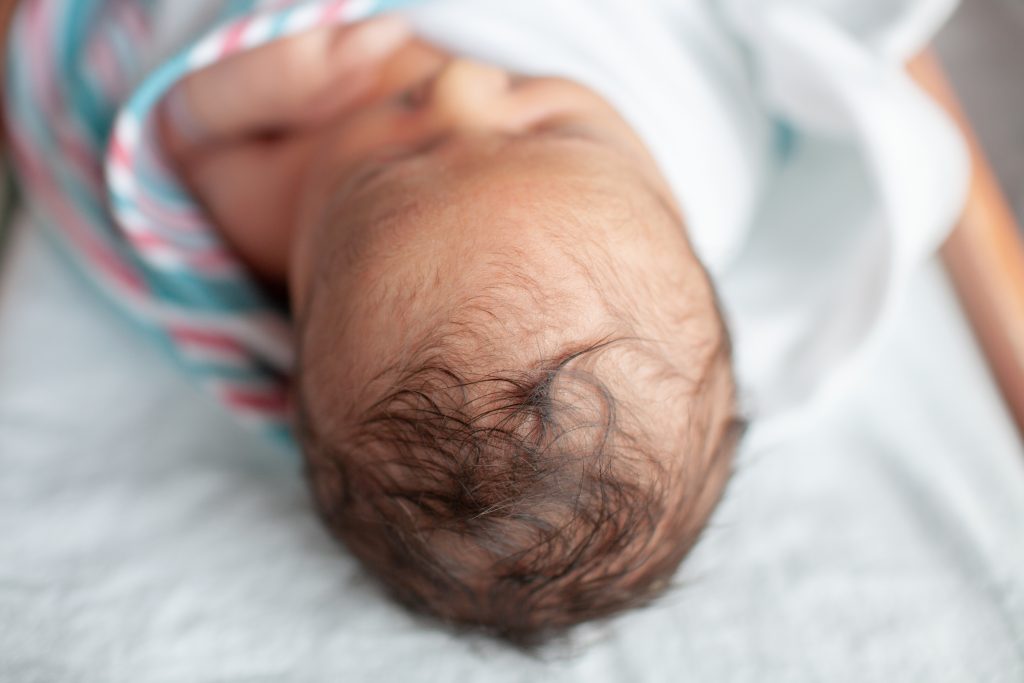 Newborn baby hair photo