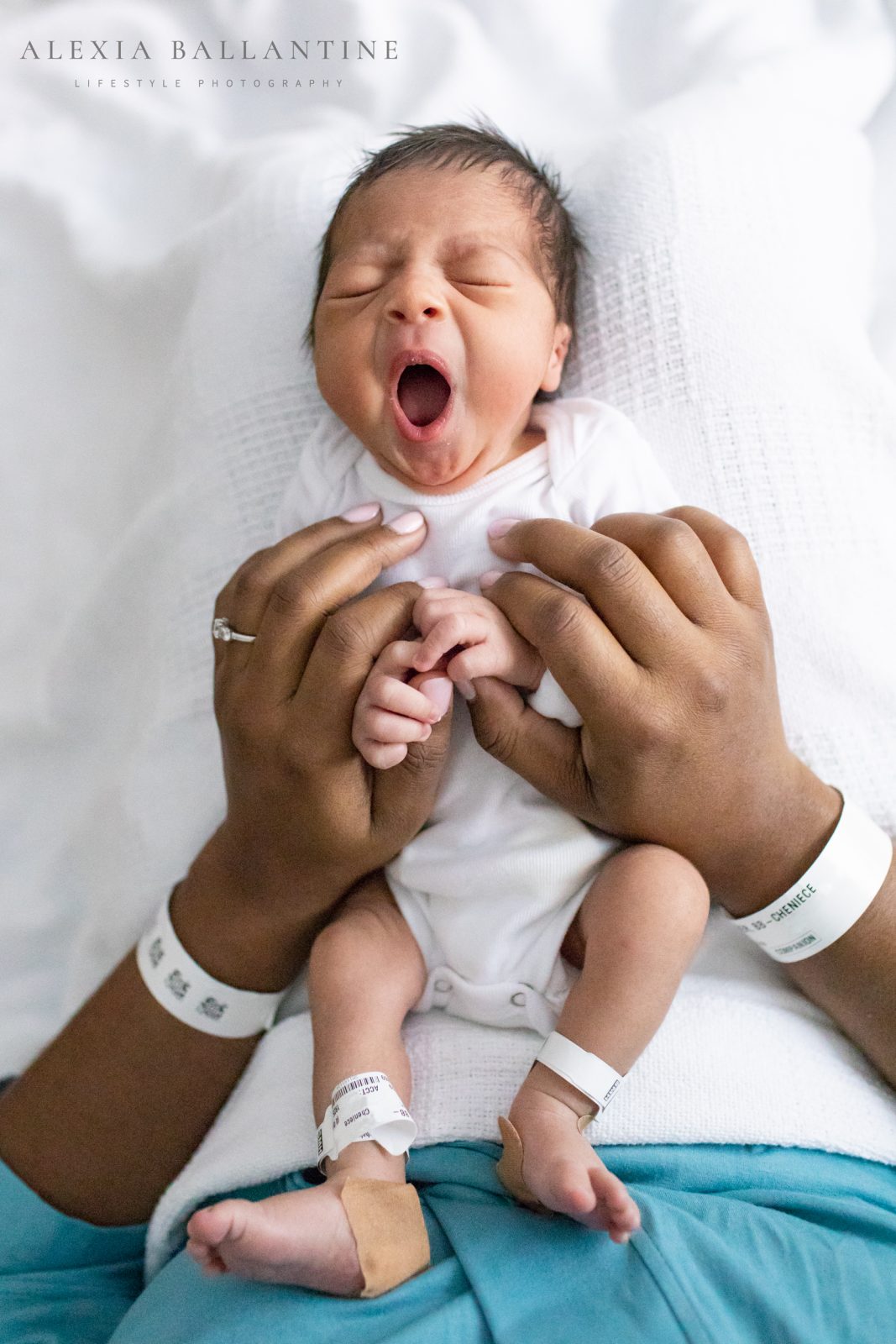 Baby yawning