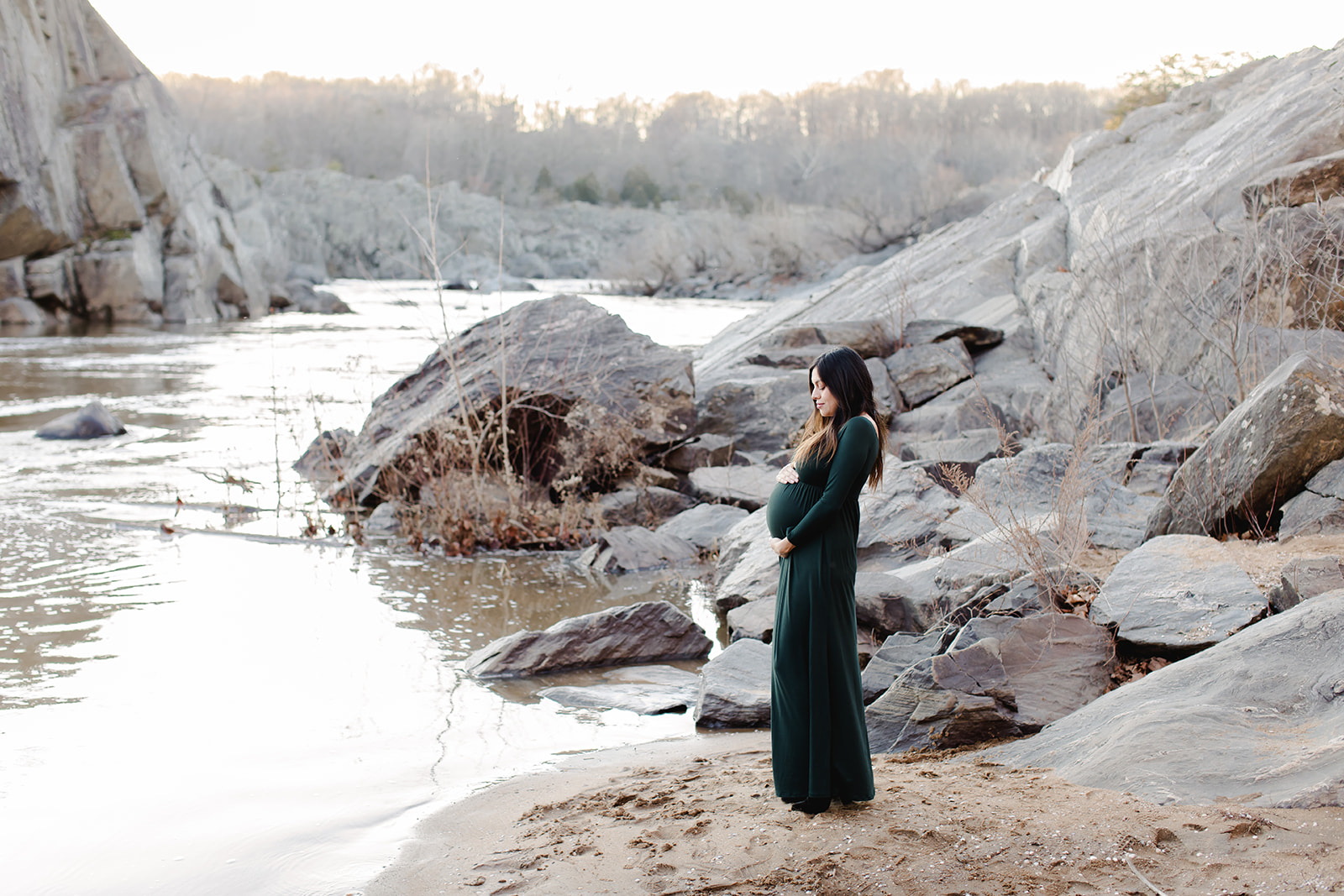 maternity portraits by a river
